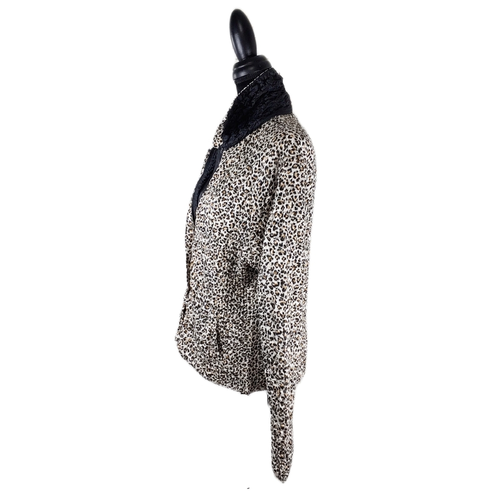 UBU Womens L Black & Leopard Reversible Zip Up Jacket - Picture 10 of 12